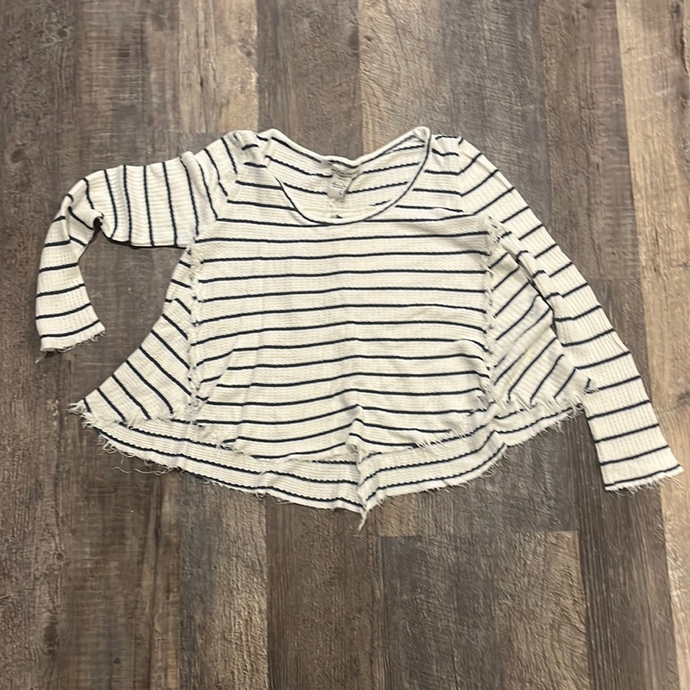 Blue striped long sleeve shirt